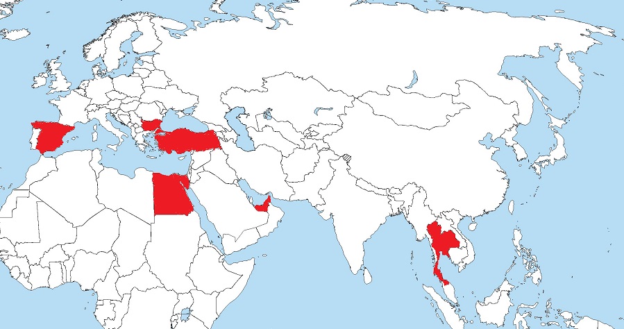 карта опасных стран для путешествий с детьми
