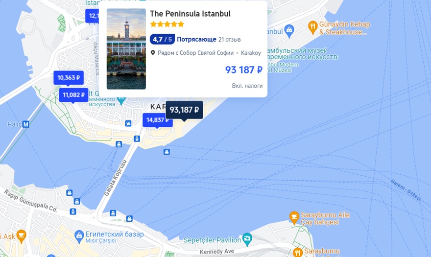 отель Peninsula на карте