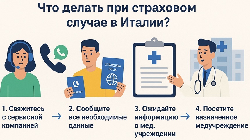 действия при страховом случае в Италии