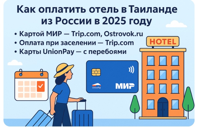 Оплата отеля в Таиланде из России