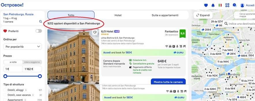 prenotare appartamenti a San Pietroburgo